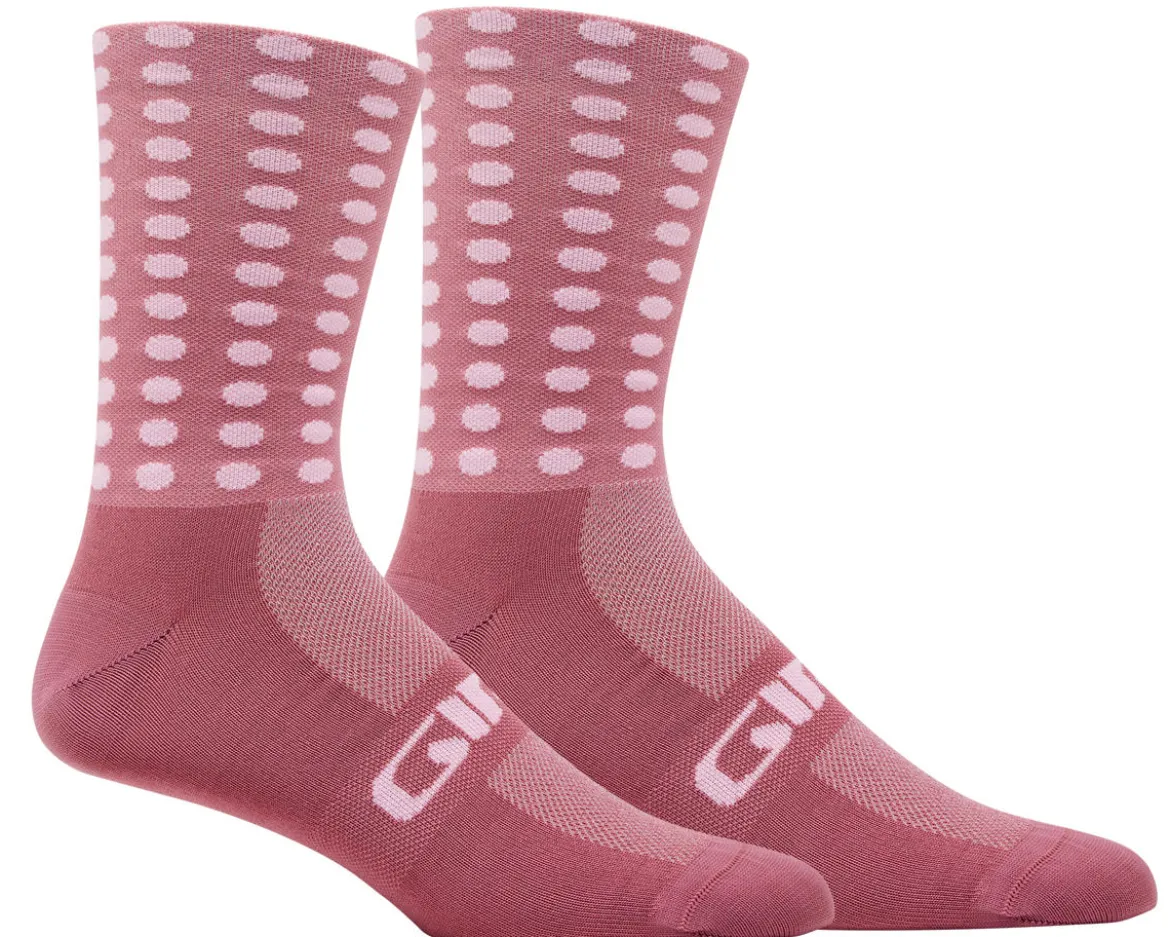 Giro Comp Racer High Rise Socks (Dusty Rose Linocut) (M)