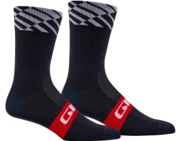 Giro Seasonal Merino Wool Socks (Red/White/Charcoal) (S)