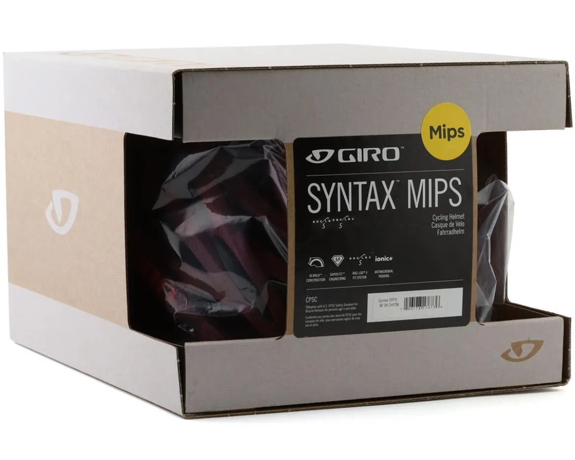 Giro Syntax MIPS Helmet (Matte Dark Cherry/Towers) (M)