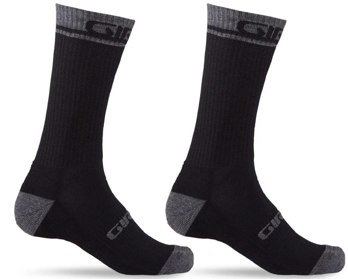 Giro Winter Merino Wool Socks (Black/Dark Shadow) (S)