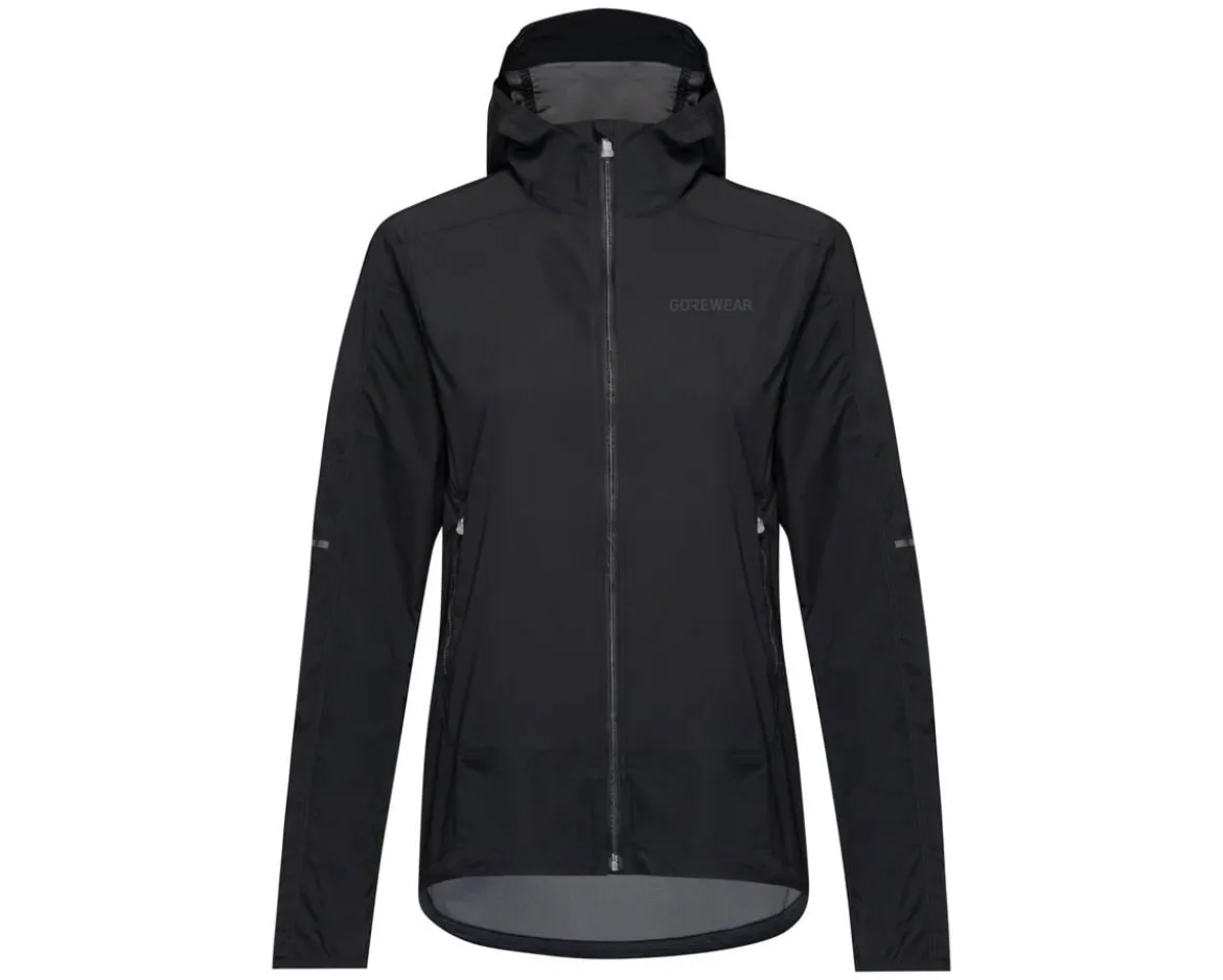 Gore Wear Fernflow Hooded Windbreaker (Black) (Women's) (S)