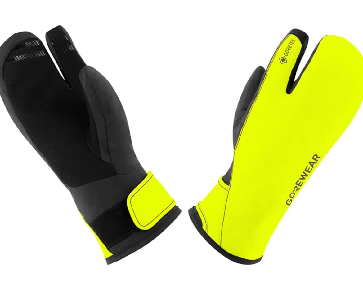 Gore Wear Gore-Tex Insulated Trigger Gloves (Black/Neon Yellow) (Men's) (L)
