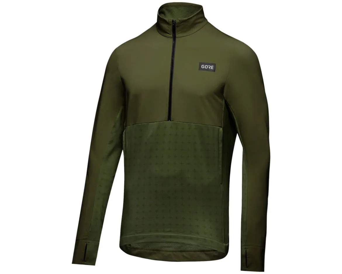 Gore Wear Men's Trail KPR Hybrid Long Sleeve Jersey (Utility Green) (S)