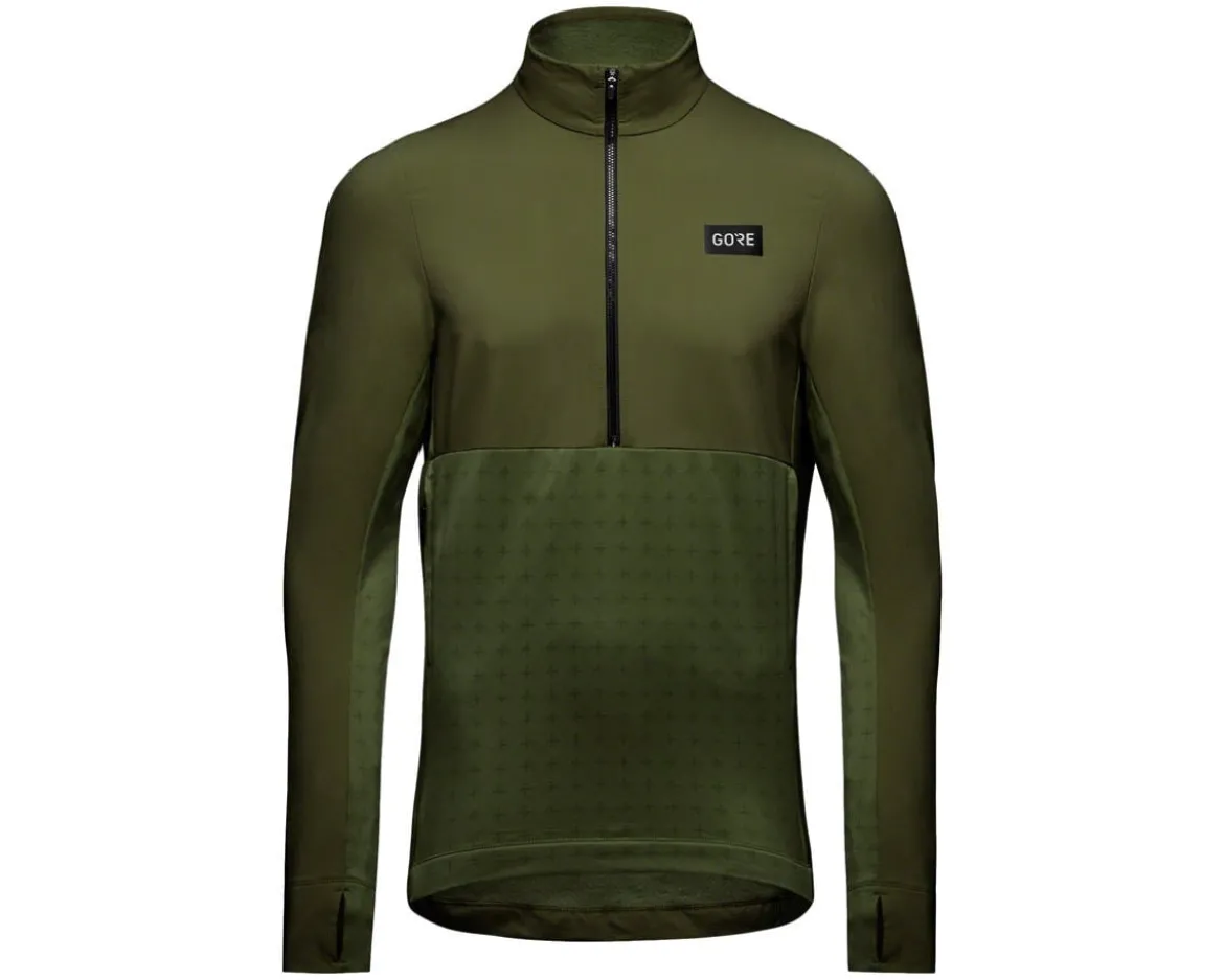 Gore Wear Men's Trail KPR Hybrid Long Sleeve Jersey (Utility Green) (S)
