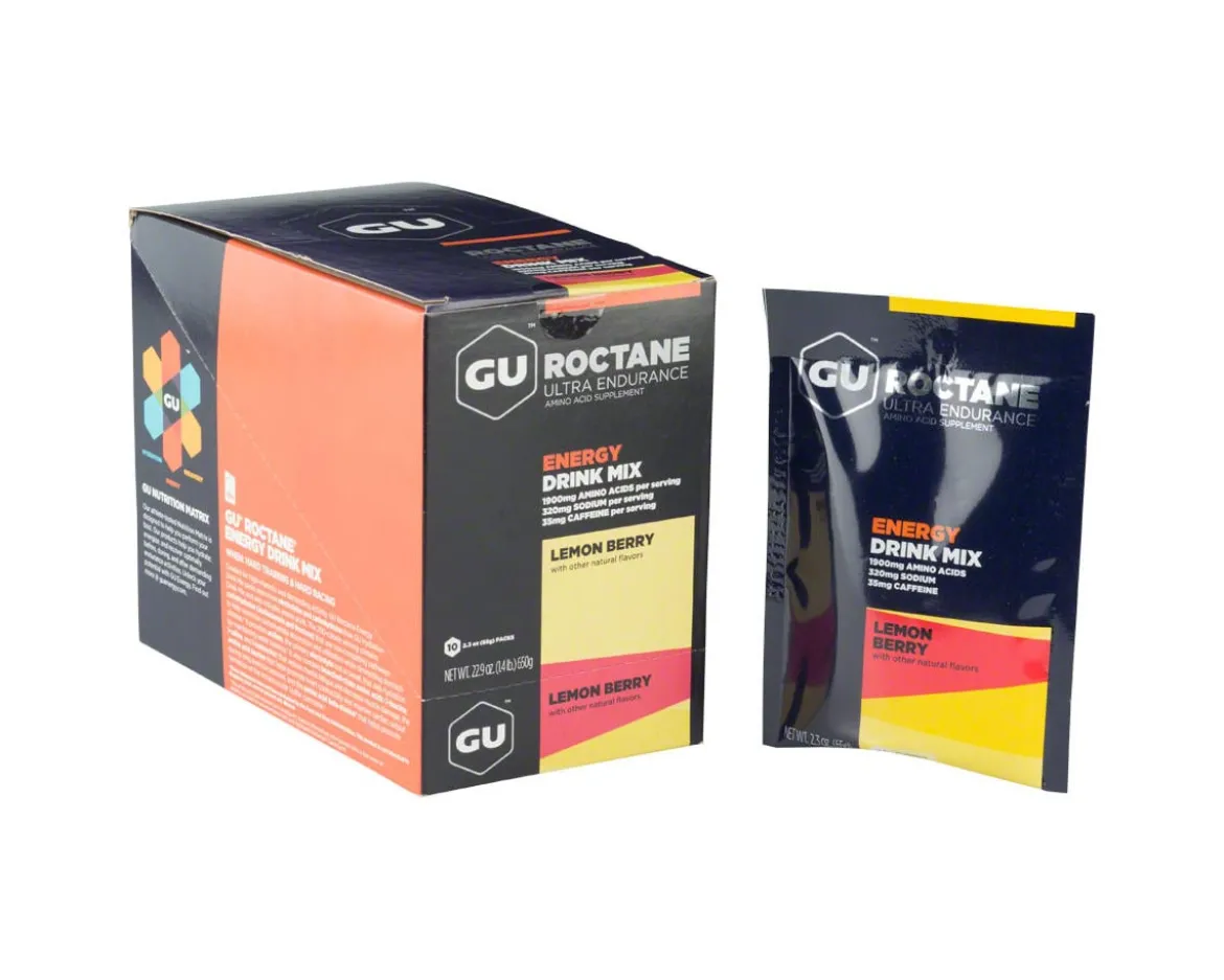 GU Roctane Energy Drink Mix (Lemon Berry w/Caffeine) (10 | 2.3oz Packets)