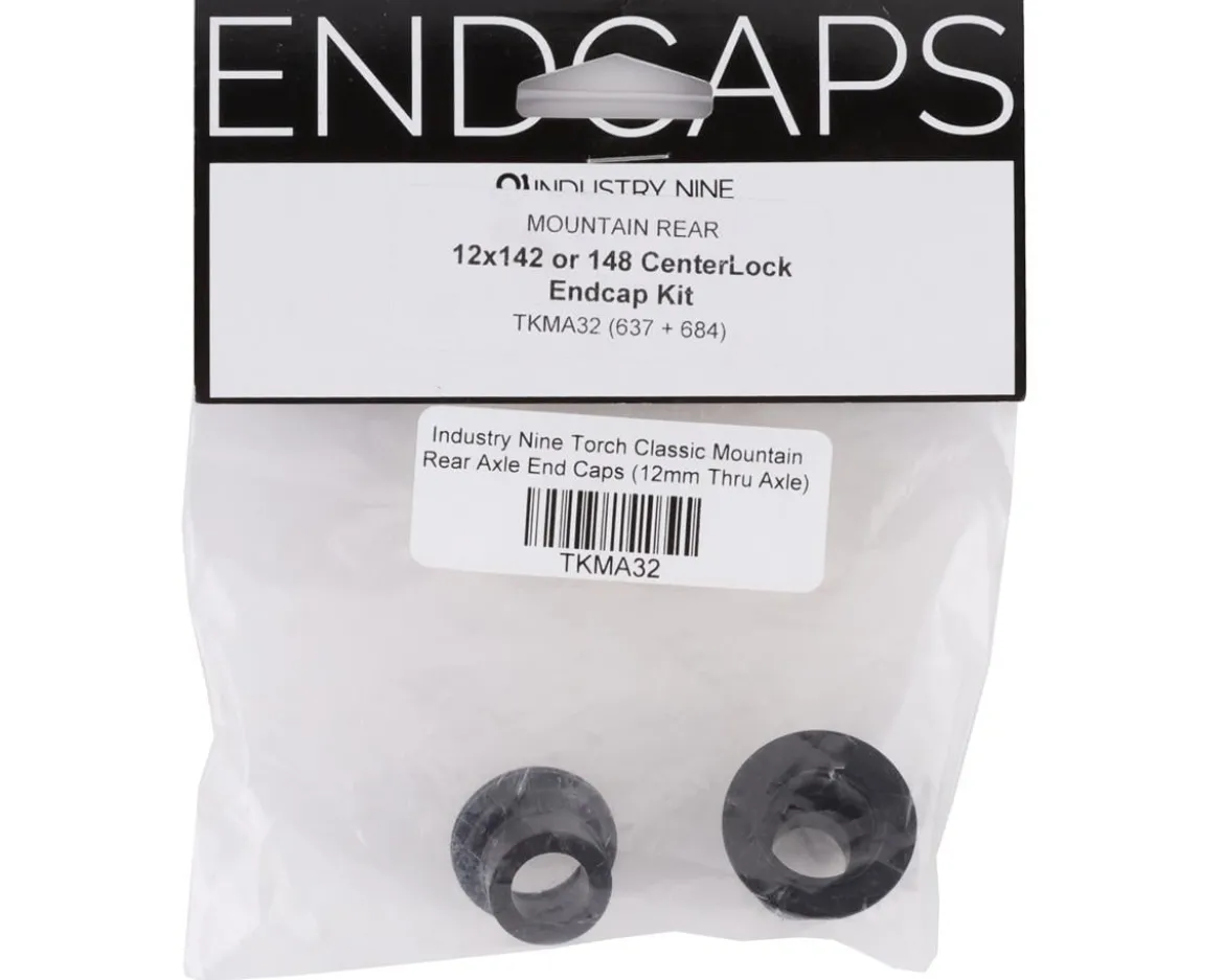 Industry Nine Torch CL Mountain Rear Axle End Caps (Black) (12mm x 142/148mm) (Centerlock)