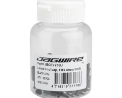 Jagwire Lined Alloy End Caps (Black) (4mm) (Bottle of 50)