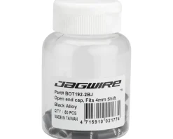 Jagwire Open Alloy End Caps (Black) (4mm) (Bottle of 50)