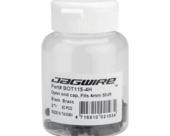Jagwire Open Brass End Caps (Black) (4mm) (Bottle of 50)