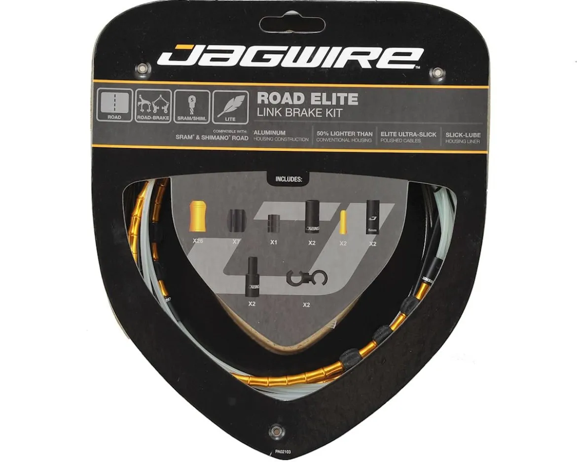 Jagwire Road Elite Link Brake Cable Kit (Gold) (1.5mm) (1350/2350mm) (w/ Housing)