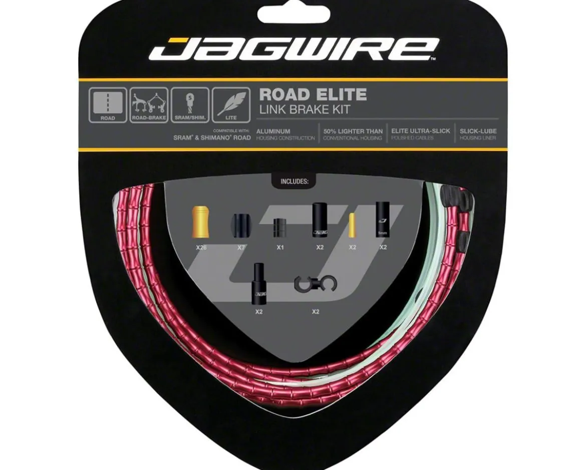 Jagwire Road Elite Link Brake Cable Kit (Red) (1.5mm) (1350/2350mm) (w/ Housing)