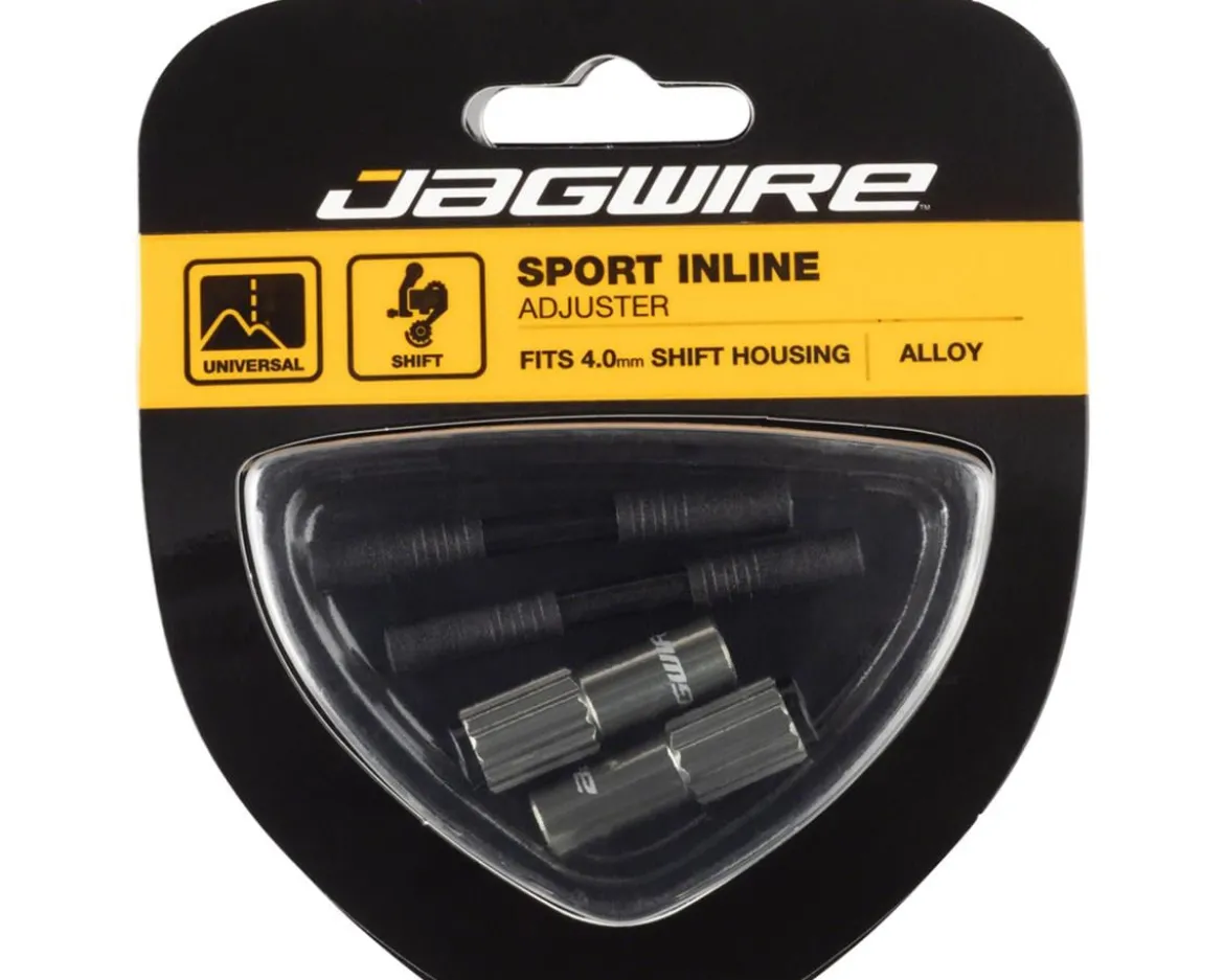 Jagwire Sport 4mm Mini Inline Barrel Cable Tension Adjusters (Titanium) (2)