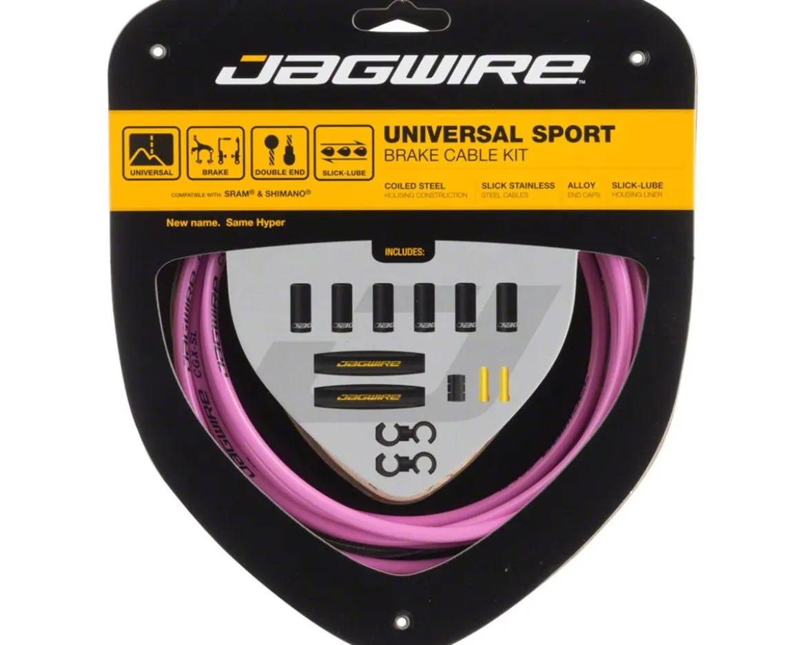 Jagwire Universal Sport Brake Cable Kit (Pink) (Stainless) (Road & Mountain) (1.5mm) (1350/2350mm) (w/ Housing)