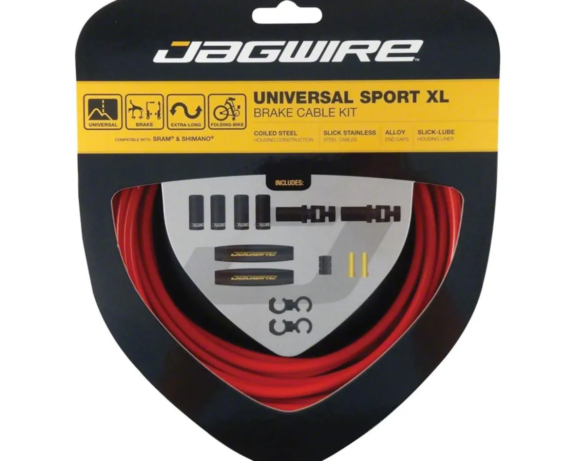 Jagwire Universal XL Sport Brake Cable Kit (Red) (Stainless) (Road & Mountain) (1.5mm) (2000/2500mm) (w/ Housing)