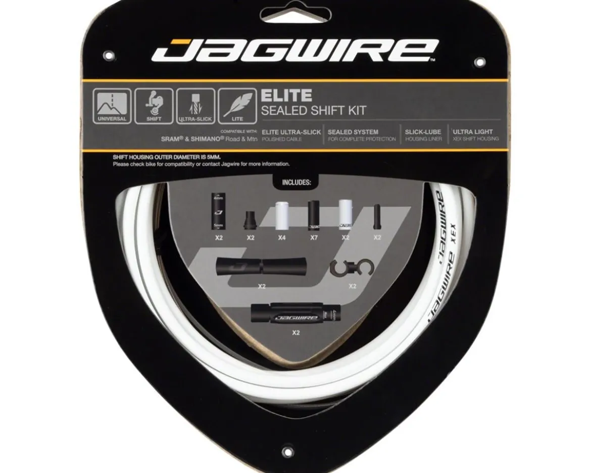 Jagwire 2x Elite Sealed Shift Cable Kit (White) (1.1mm) (2300mm) (Cables, Liners, & Housing)