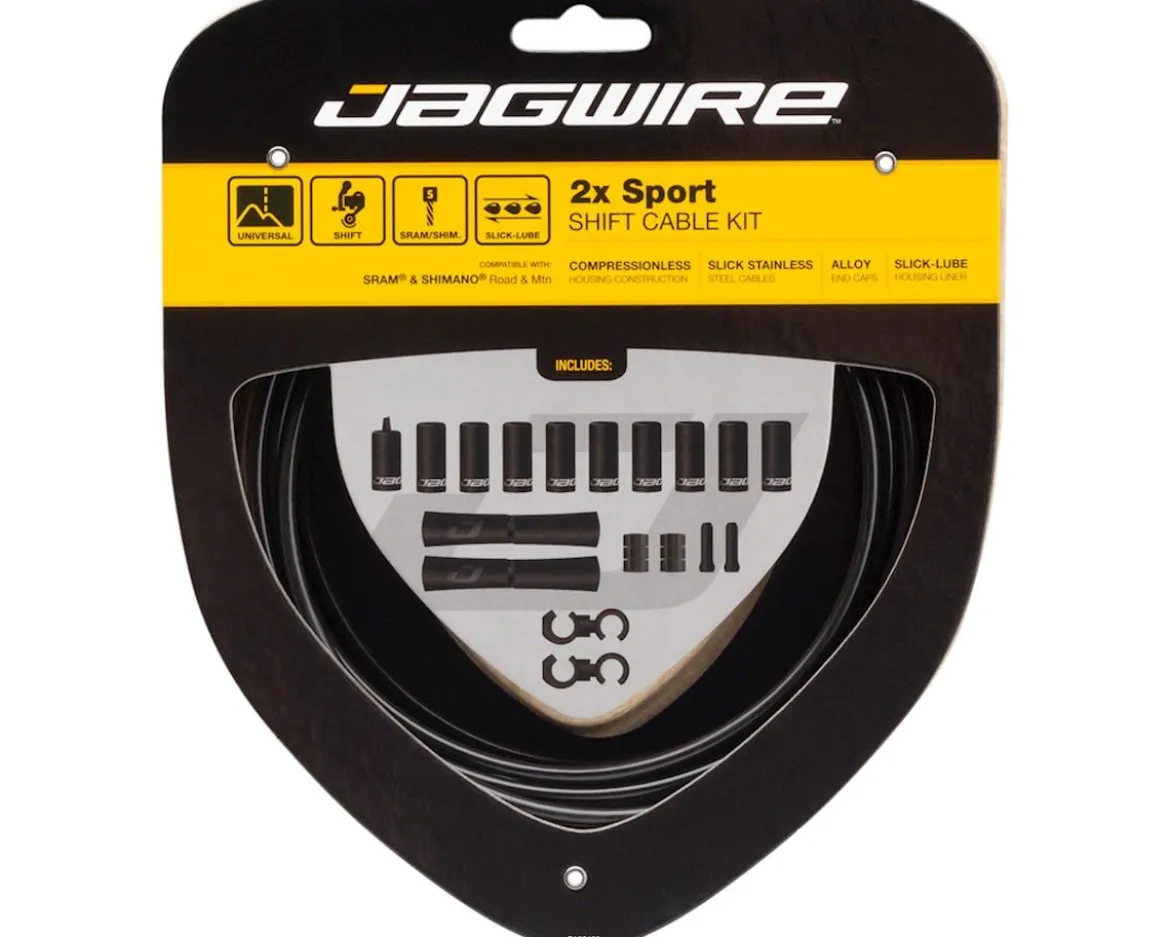Jagwire 2x Sport Shift Cable Kit (Black) (For Shimano/SRAM) (1.1mm) (1500/2300mm) (Cables & Housing)