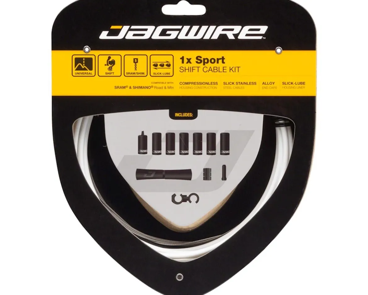 Jagwire 1x Sport Shift Cable Kit (White) (For Shimano/SRAM) (Mountain & Road) (1.1mm) (2300mm) (Cable & Housing)