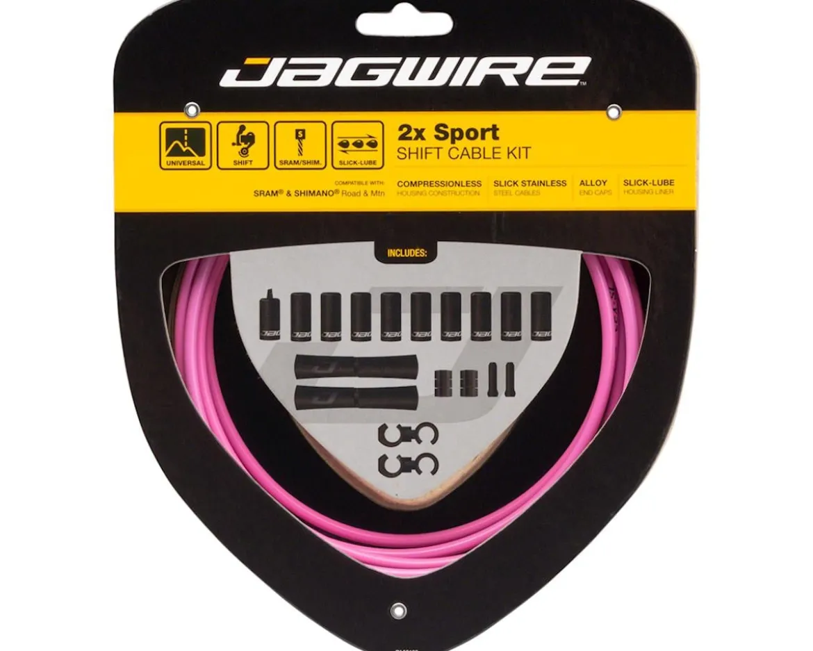 Jagwire 2x Sport Shift Cable Kit (Pink) (For SRAM/Shimano) (1.1mm) (1500/2300mm) (Cables & Housing)