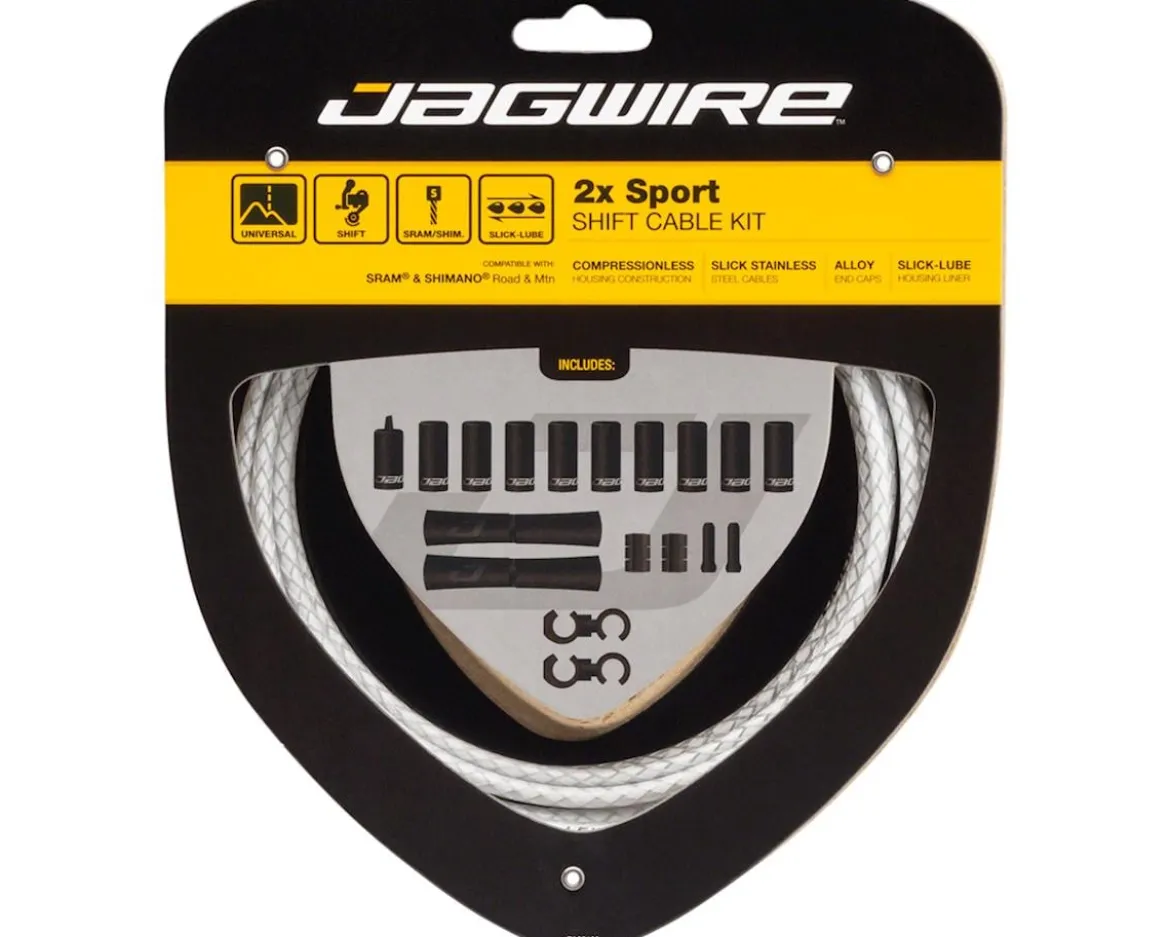 Jagwire 2x Sport Shift Cable Kit (Braided White) (For SRAM/Shimano) (1.1mm) (1500/2300mm) (Cables & Housing)