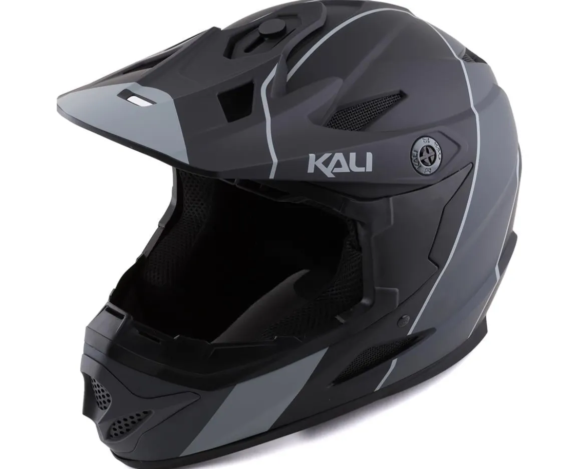 Kali Zoka Stripe Full Face Helmet (Matte Black/Grey) (XL)