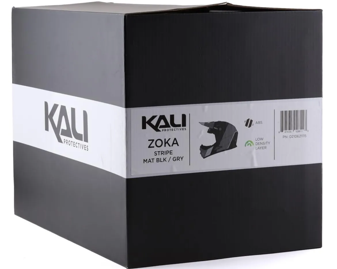 Kali Zoka Stripe Full Face Helmet (Matte Black/Grey) (XL)