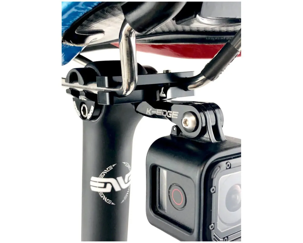 K-Edge Go BIG Pro Saddle Rail Camera Mount (Black) (For GoPro, Garmin, Shimano)