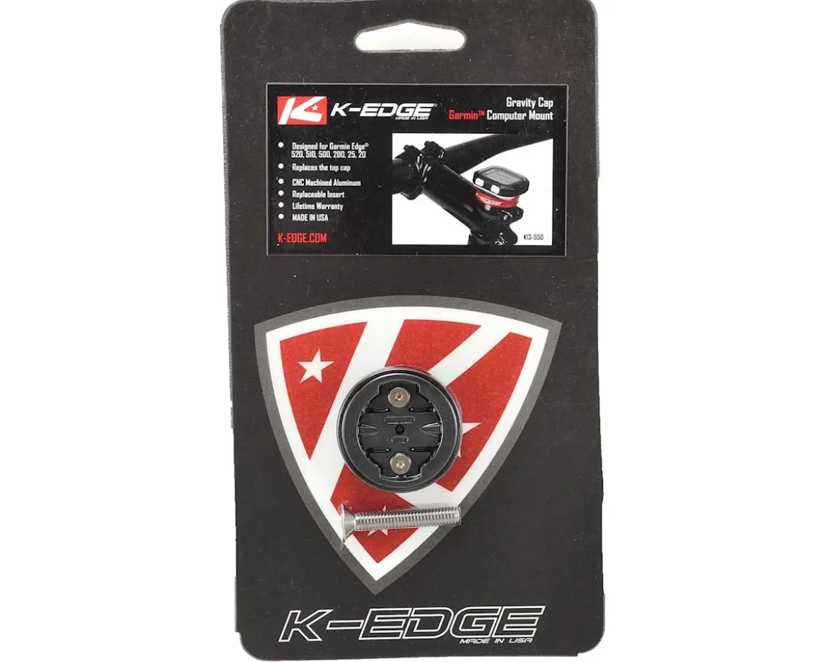 K-Edge Gravity Stem Cap Mount for Garmin Devices (Black)