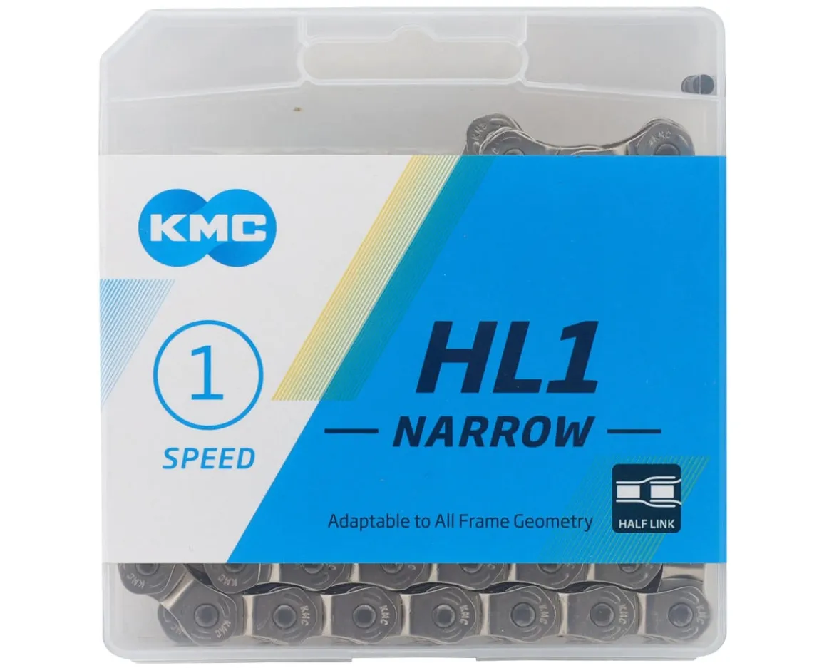 KMC HL1 Narrow Half Link Chain (Silver) (Single Speed) (100 Links) (3/32")
