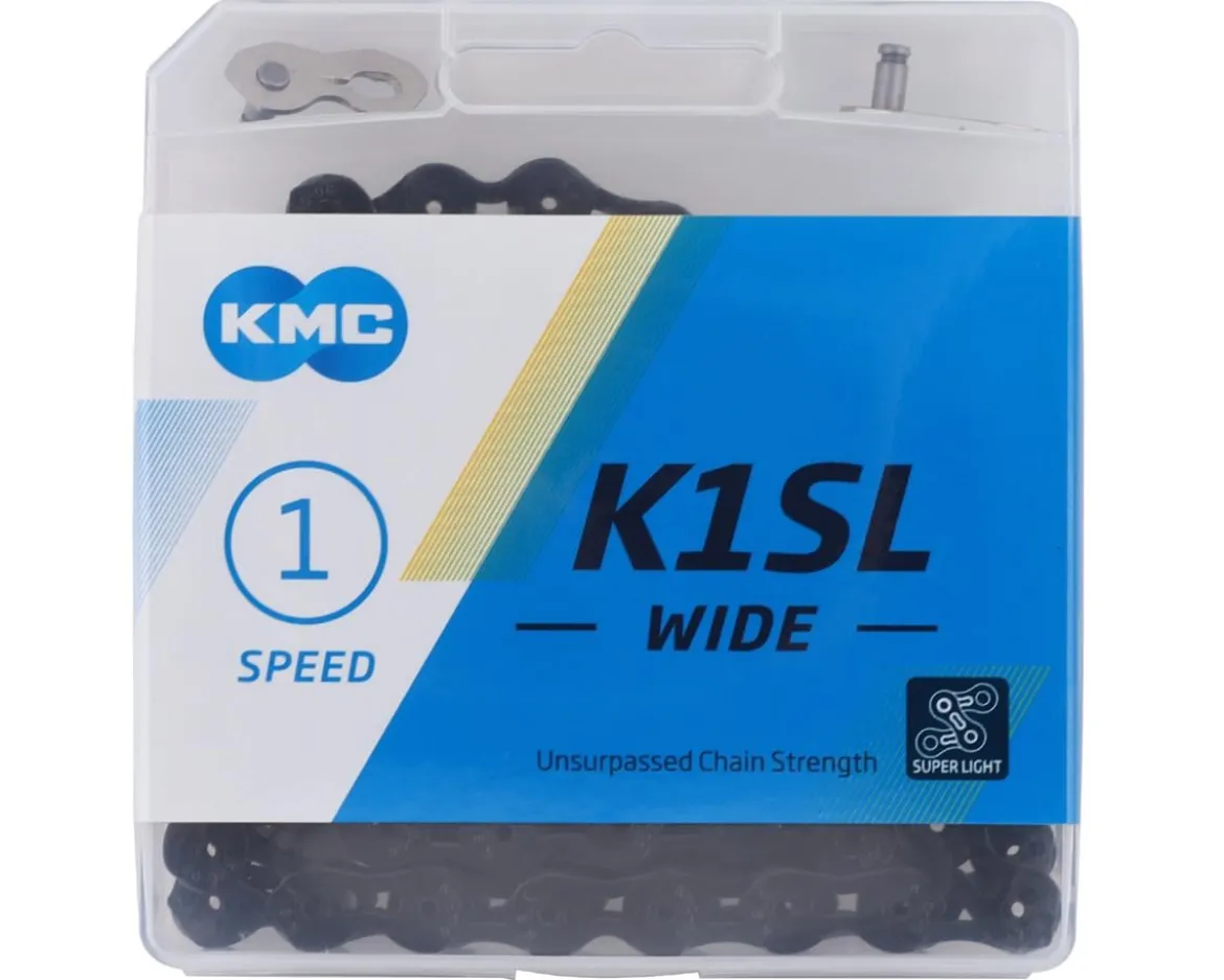KMC K1SL SuperLite Kool Wide Chain (Black) (Single Speed) (100 Links) (1/8")