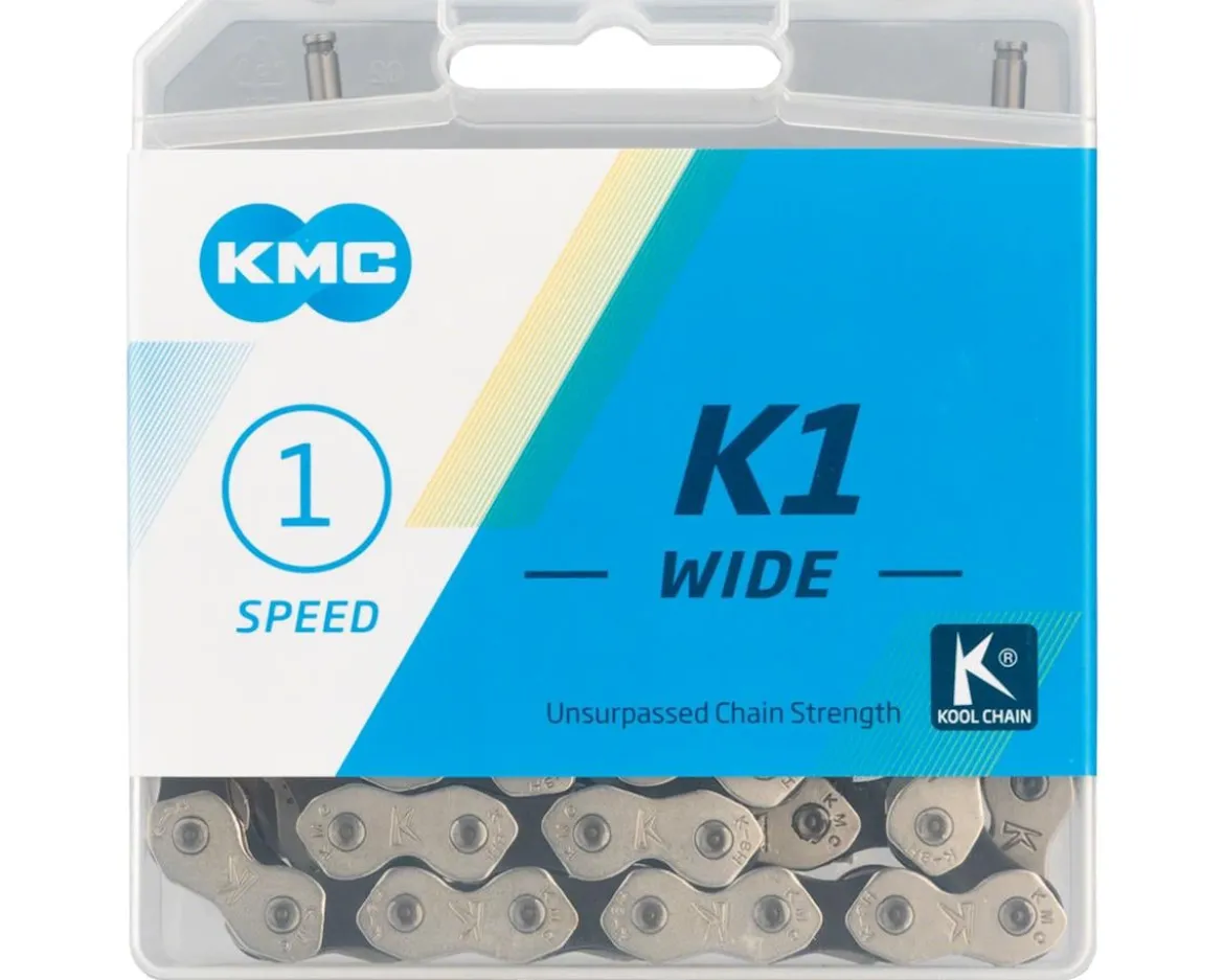 KMC K1 Wide Chain (Silver/Black) (Single Speed) (112 Links) (1/8")
