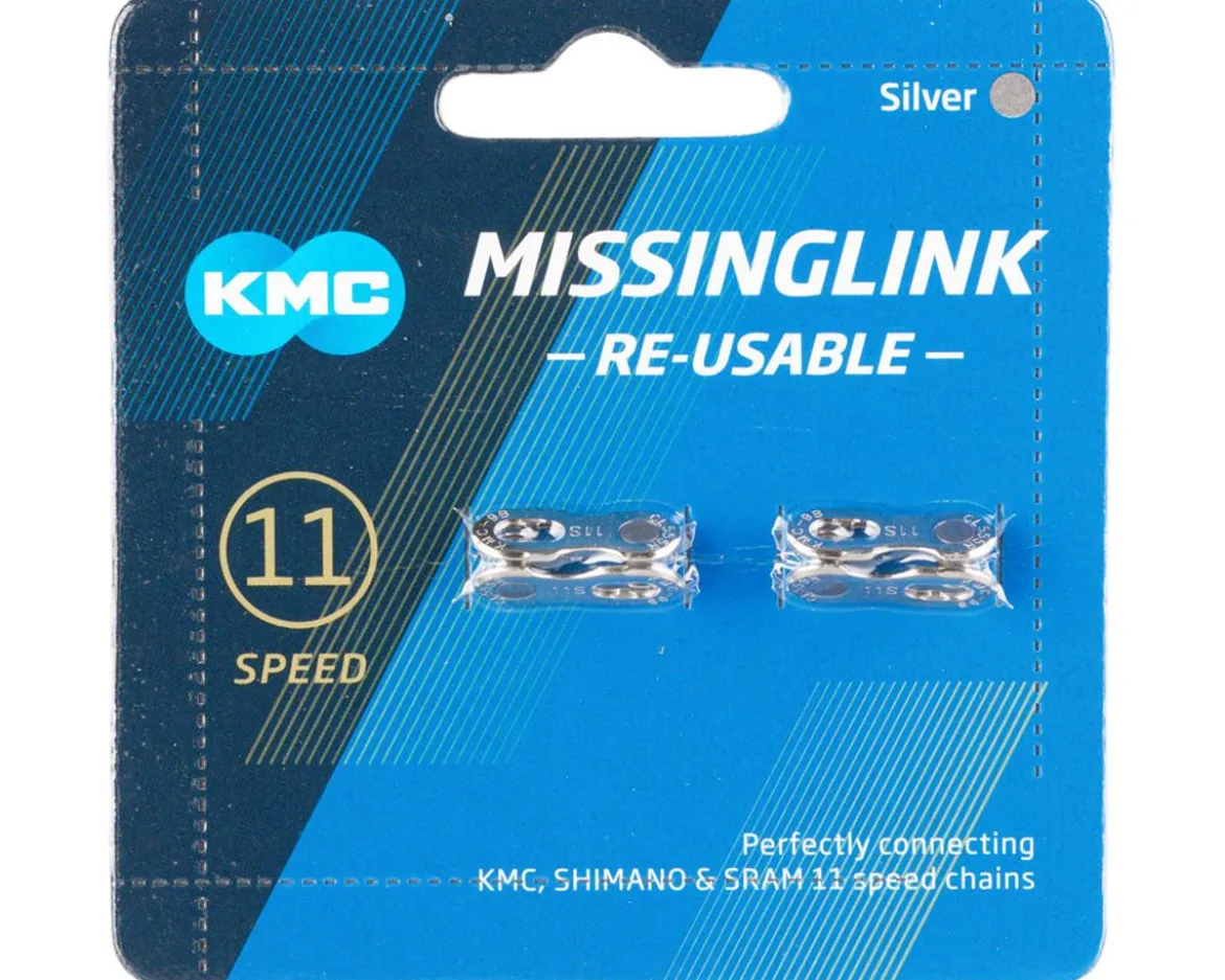 KMC Reusable Missing Link Chain Link (Silver) (11 Speed) (2 Pairs)