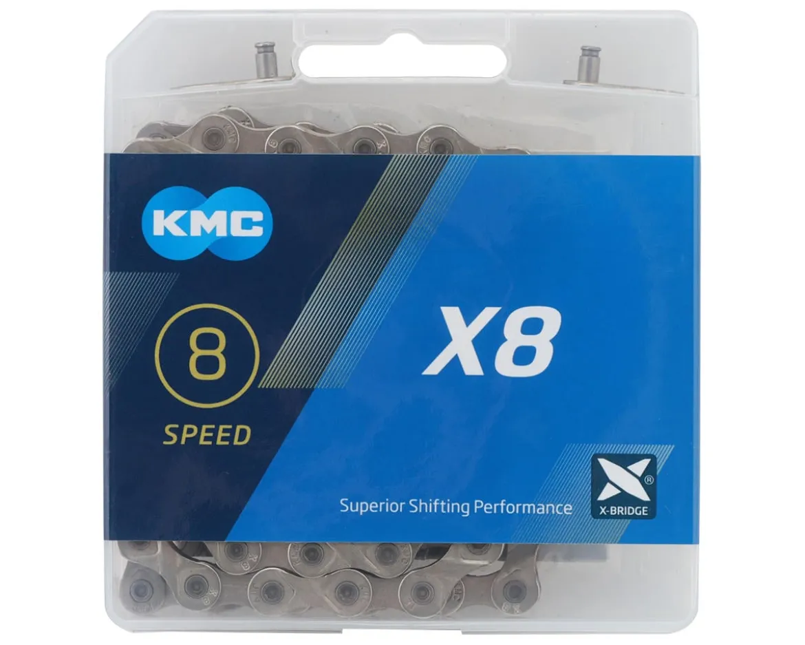 KMC X8 Chain (Silver) (5-8 Speed) (116 Links) (3/32")