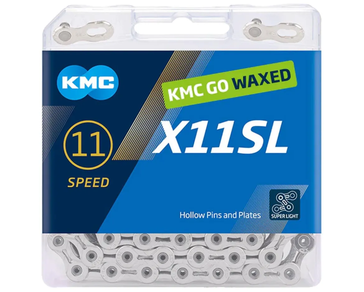 KMC X11SL Waxed Chain (Silver) (11 Speed) (118 Links)