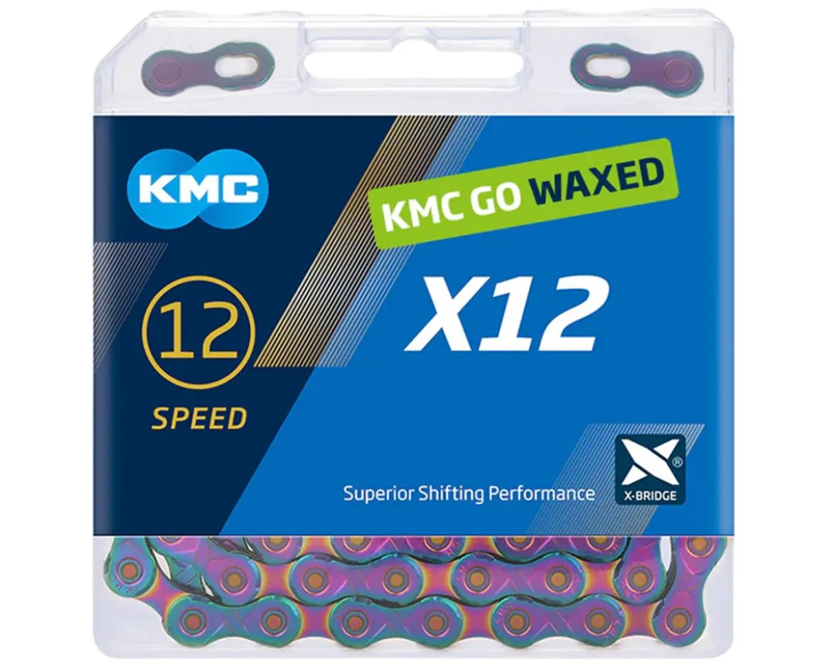 KMC X12 Waxed Chain (Aurora Blue) (12 Speed) (126 Links)