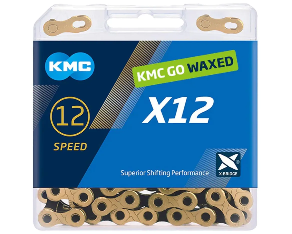 KMC X12 Waxed Chain (Ti Gold/Black) (12 Speed) (126 Links)