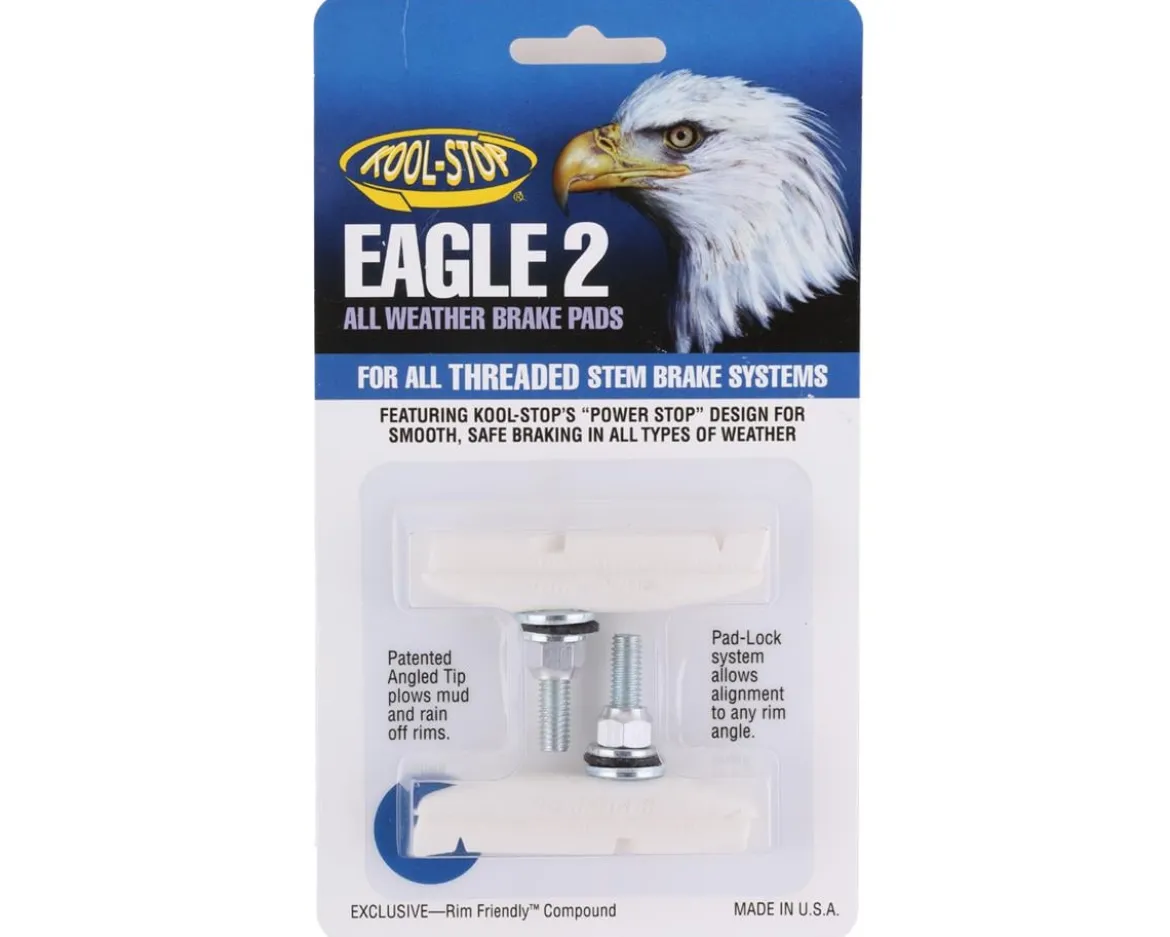 Kool Stop Eagle 2 Brake Pads (White) (1 Pair) (Threaded Post)