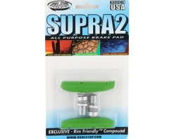 Kool Stop Supra 2 Brake Pads (Lime Green) (1 Pair) (All-Weather Compound) (Threaded)