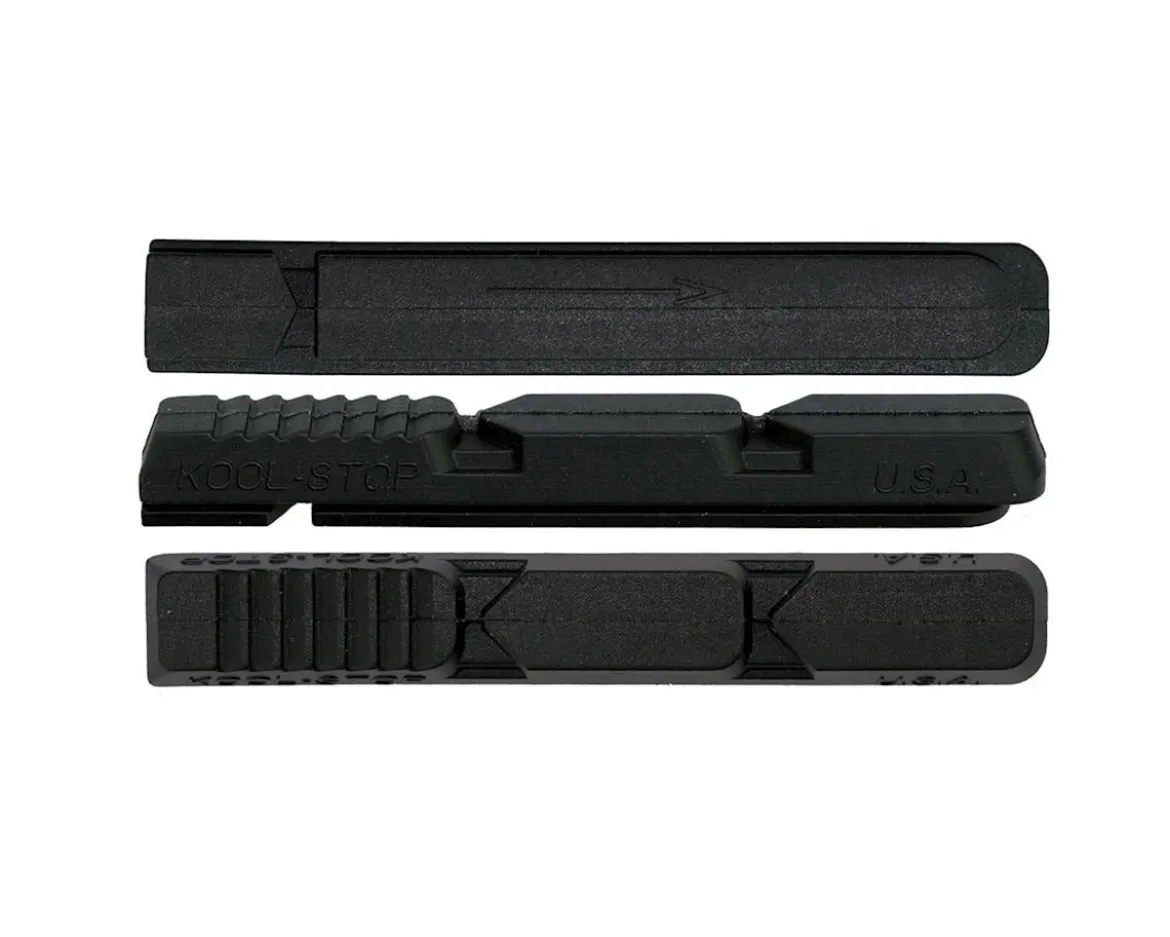 Kool Stop V Type 2 Brake Pad Inserts (Black/Red) (1 Pair) (Black Compound)