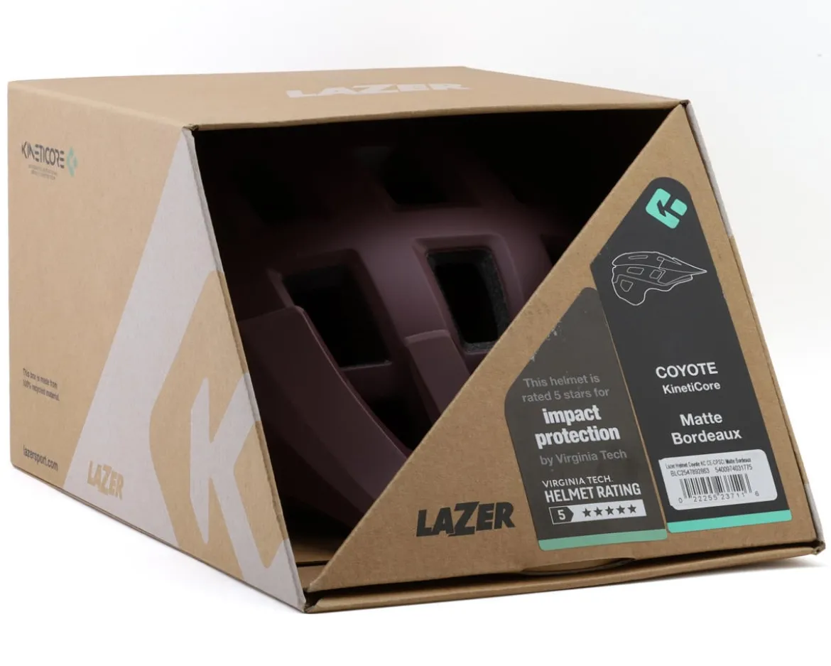 Lazer Coyote KinetiCore Trail Helmet (Matte Bordeaux) (L)