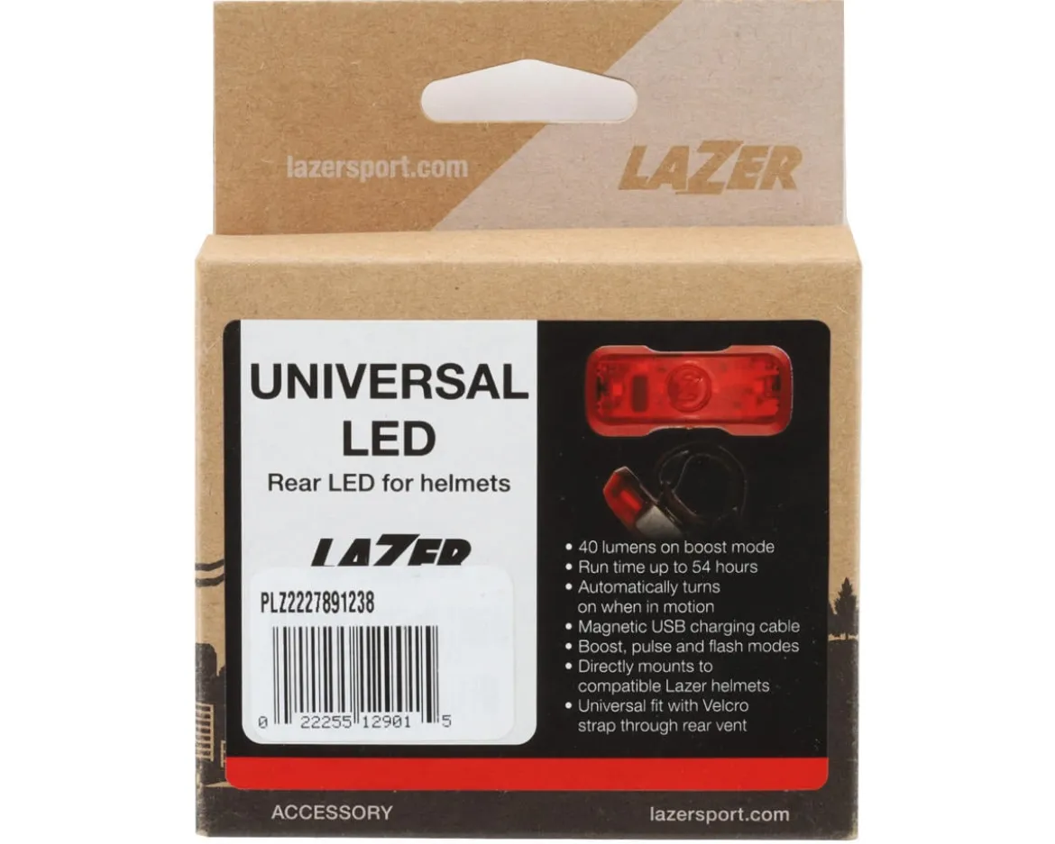 Lazer Universal Rechargeable Helmet LED Tail Light (Black) (40 Lumens)