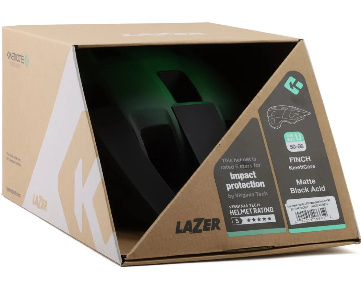 Lazer Finch KinetiCore Youth Helmet (Matte Black Acid) (Universal Youth)
