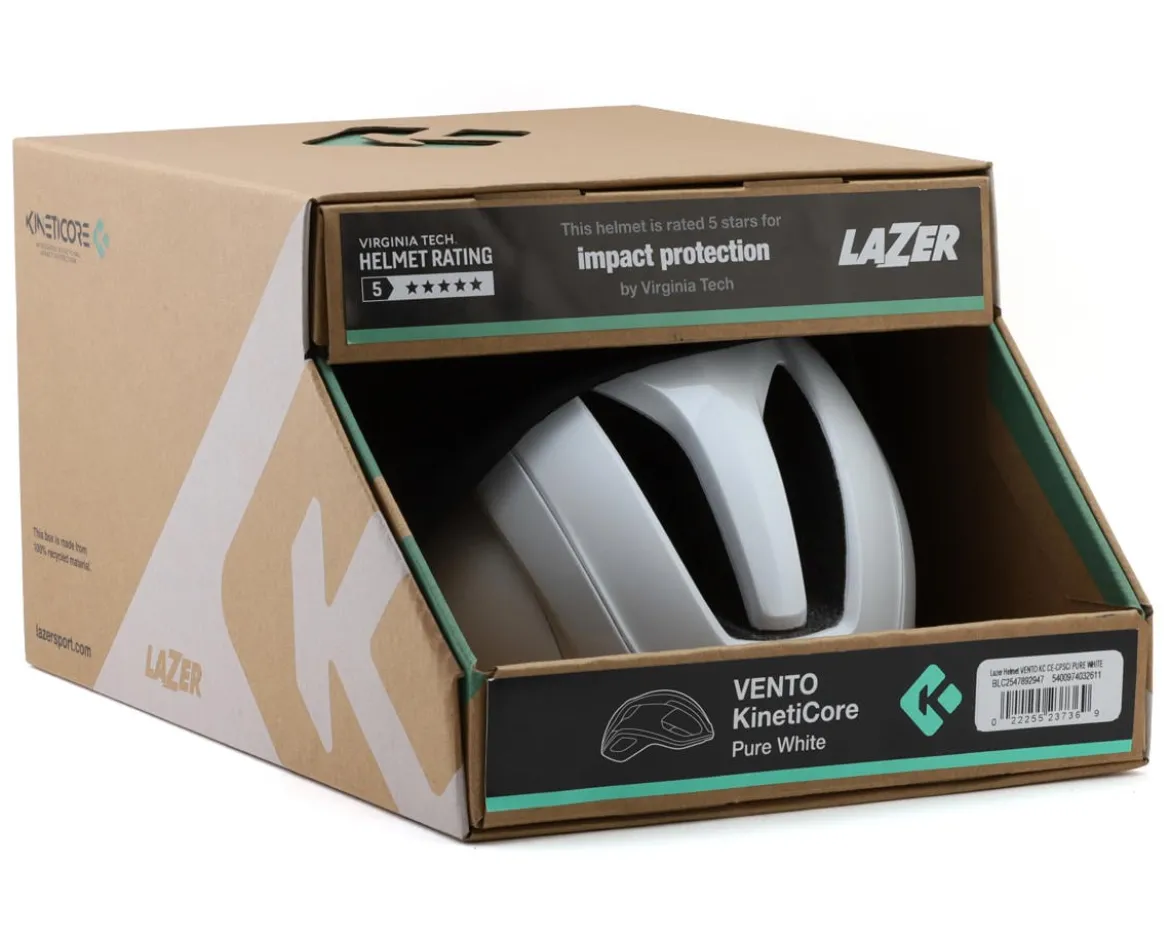 Lazer Vento KinetiCore Road Helmet (Pure White) (M)