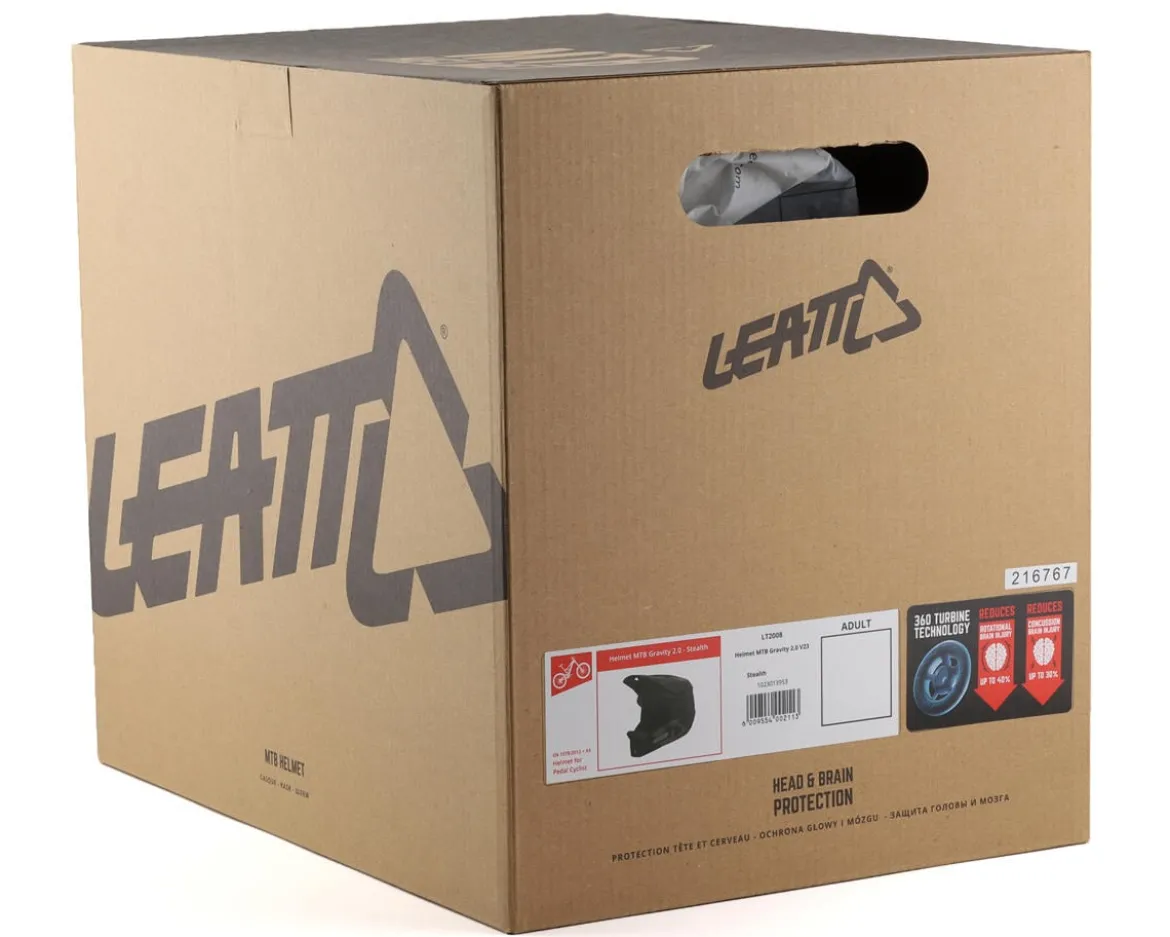 Leatt MTB Gravity 2.0 Men's Full Face Helmet (Stealth) (XL)