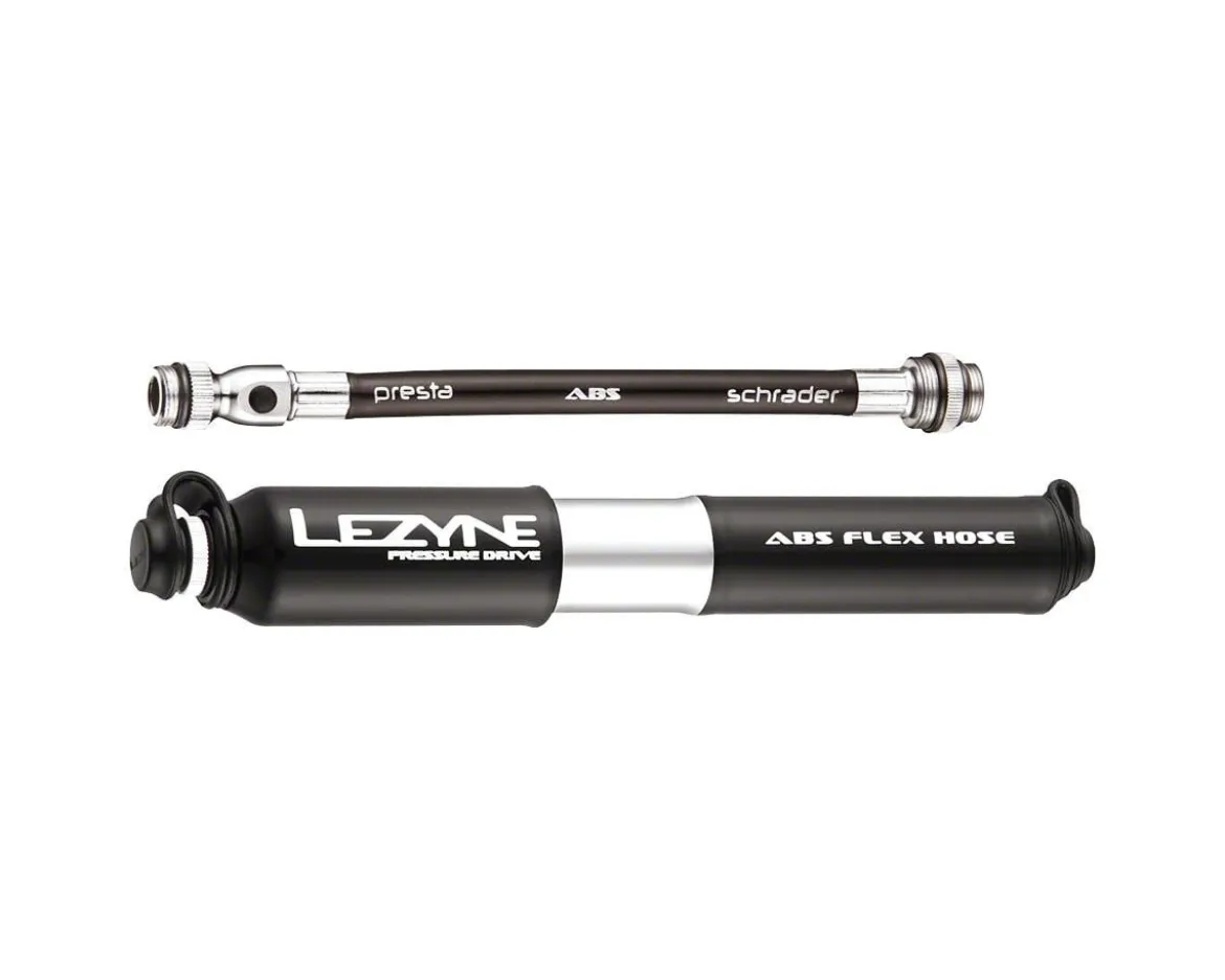 Lezyne ABS Pressure Drive Mini Frame Pump (Black/Polished Silver) (S)