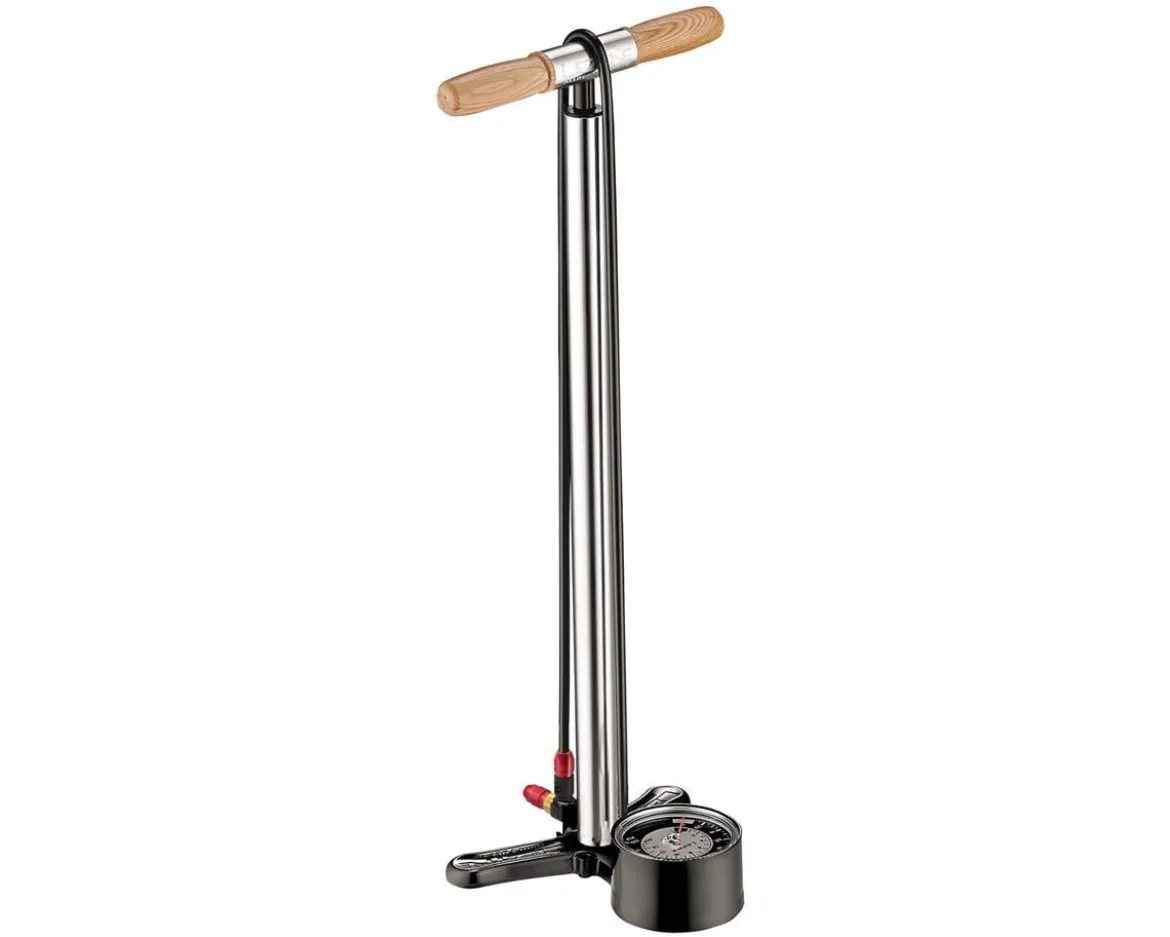 Lezyne Alloy Floor Drive Pump (Silver) (ABS-1 Pro Chuck) (Presta/Schrader Valve Compatible)
