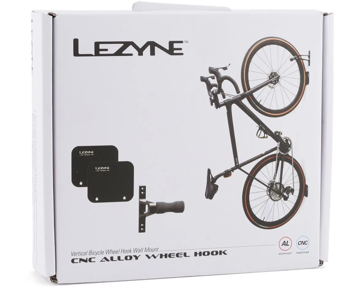 Lezyne CNC Alloy Wall Hook (Black) (1 Bike)