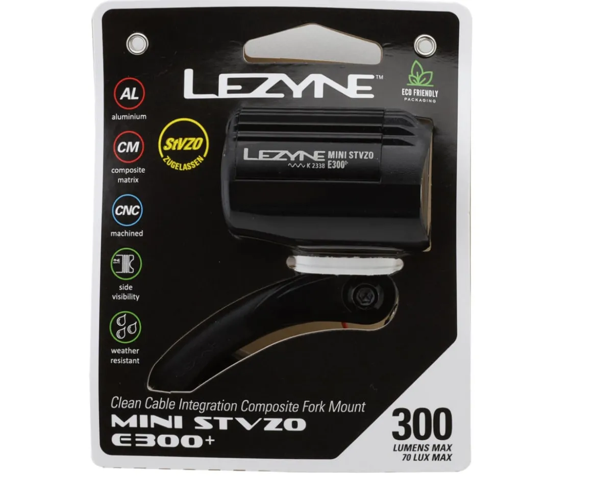 Lezyne E-Bike Mini STVZO E300+ Headlight (Black)