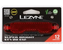 Lezyne E-Bike Super Bright STVZO E12 Tail Light (Black) (12 Lumens)