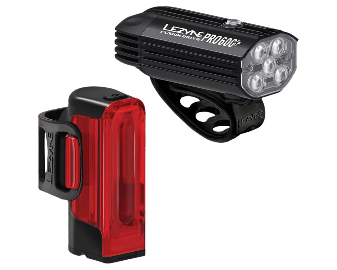 Lezyne Fusiondrive Pro 600/Strip Drive 300+ Headlight/Tail Light Set
