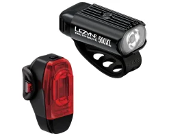 Lezyne Hecto Drive 500XL/KTV DRIVE+ Headlight & Tail Light Set (Black) (500/40 Lumens)